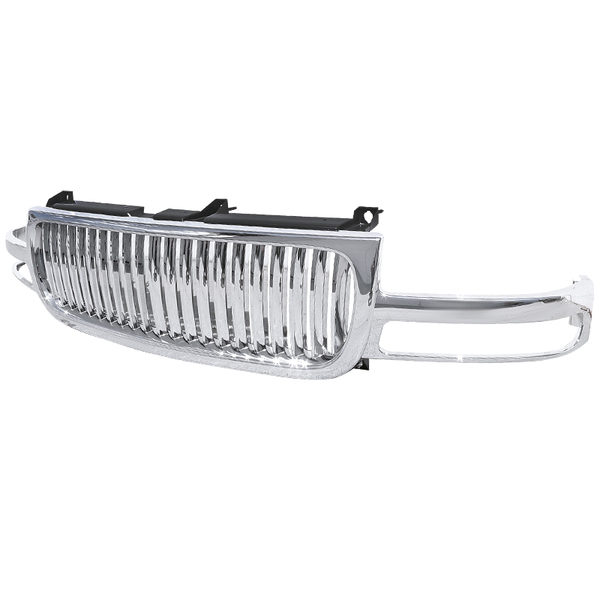 Spec-D Tuning 99-02 GMC Sierra 99-02 GMC Sierra Vertical Grill - Chrome HG-GMC99CVT